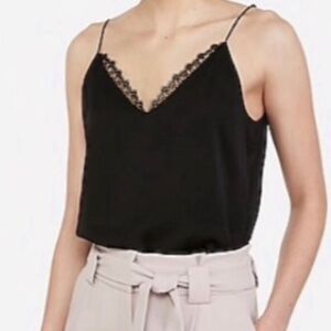 Express Black Lace Trim Cami Top